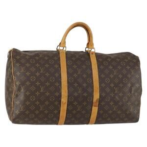 LOUIS VUITTON Monogram Keepall 55 Boston Bag M41424 LV Auth 161131